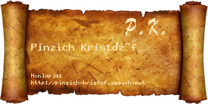 Pinzich Kristóf névjegykártya